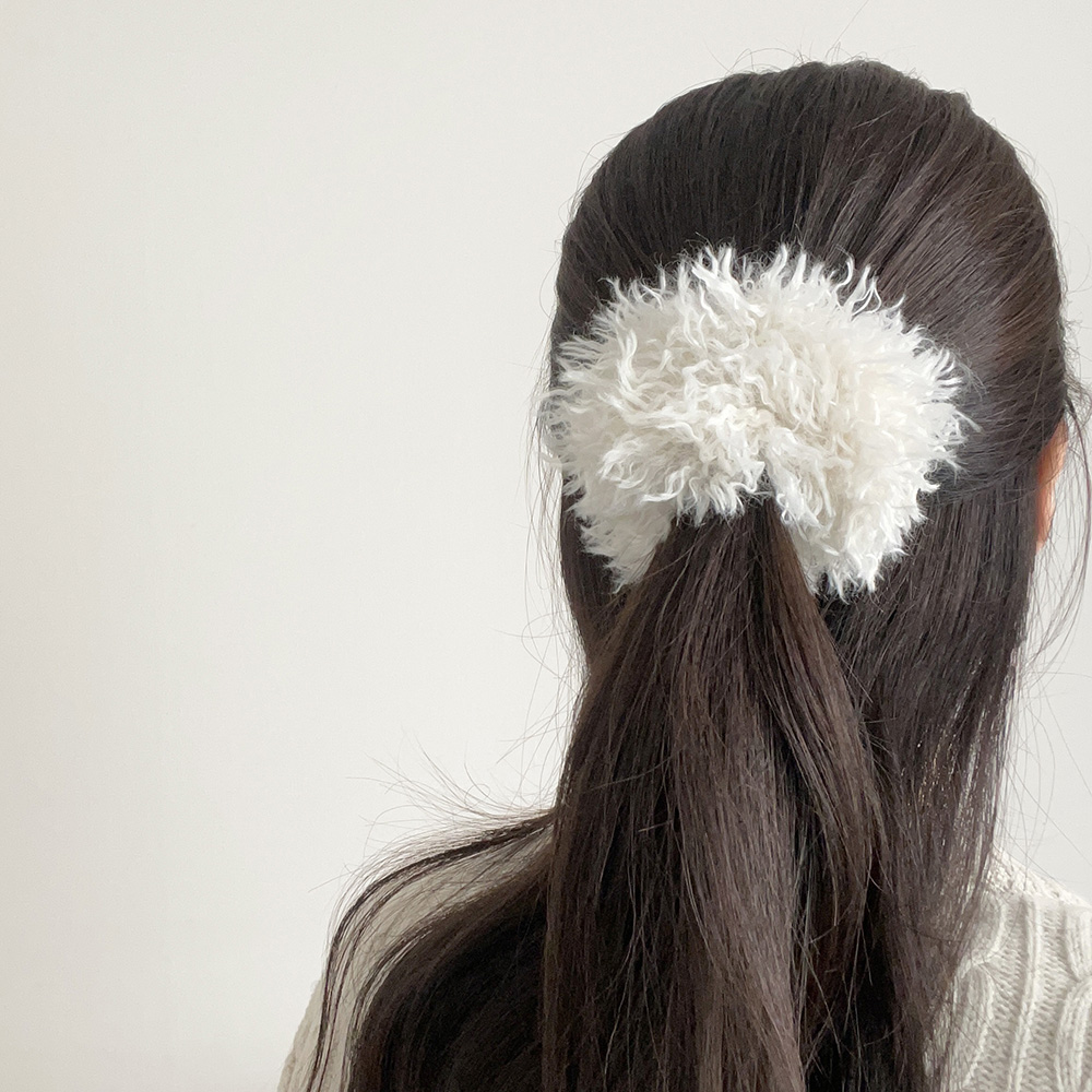 더스트 부클 가을 겨울 포인트 헤어 스크런치 곱창끈 머리끈 (4color)
